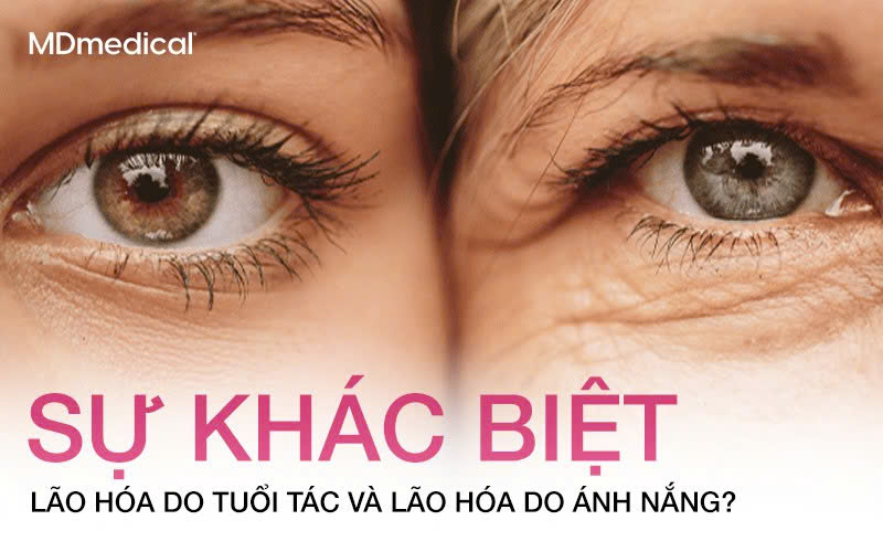 Lão hóa do tuổi tác và lão hóa do ánh nắng khác nhau thế nào?